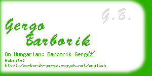 gergo barborik business card